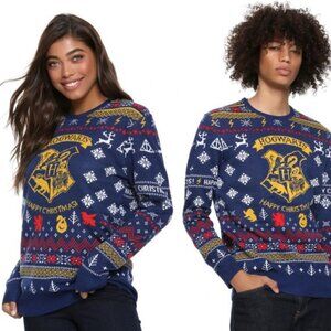 NWOT Harry Potter Hogwarts Happy Christmas Unisex Holiday Ugly Sweater Size S